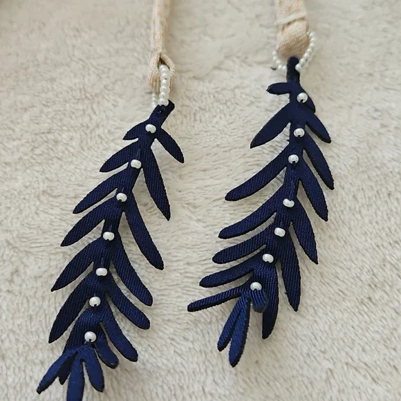 NWT Cosita Linda Elegant Palm Print One-Piece Swimsuit:Tan/brown/navy: Size- Med - Picture 7 of 13